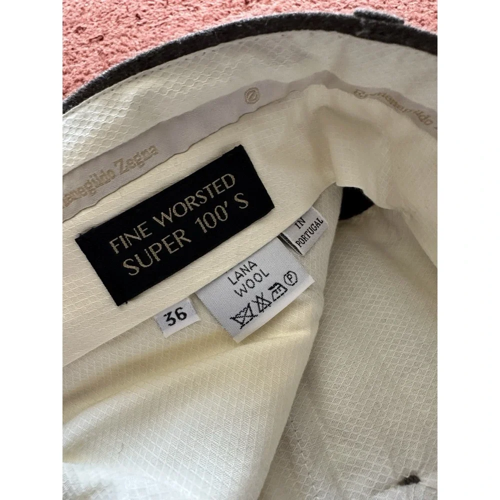 Ermenegildo Zegna Fine Worsted Super‎ 100's Wool Dress Pants Size 36 X 30